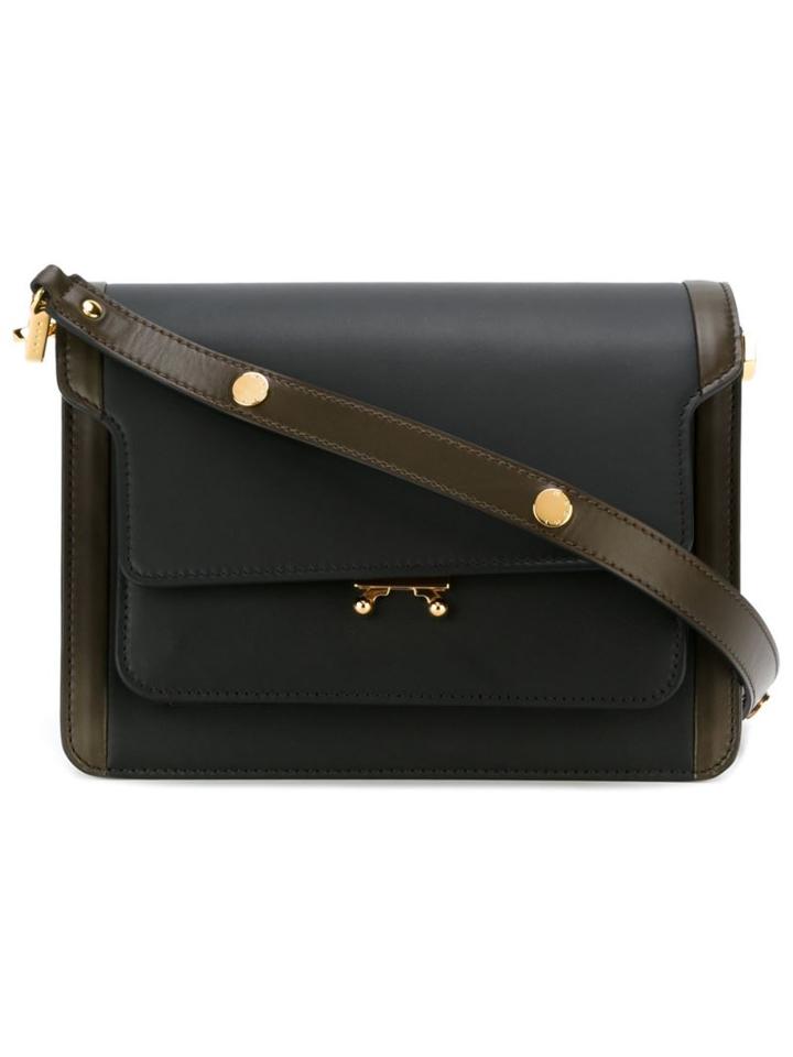 Marni Mini Trunk Shoulder Bag, Women's, Black, Calf Leather