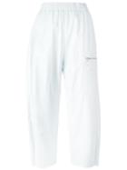 Mm6 Maison Margiela Faux Leather Cropped Trousers, Women's, Size: 38, White, Viscose/polyester/polyurethane/cotton