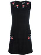 Vivetta Embroidered Mini Dress, Women's, Size: 38, Black, Cotton/spandex/elastane/polyester/acetate