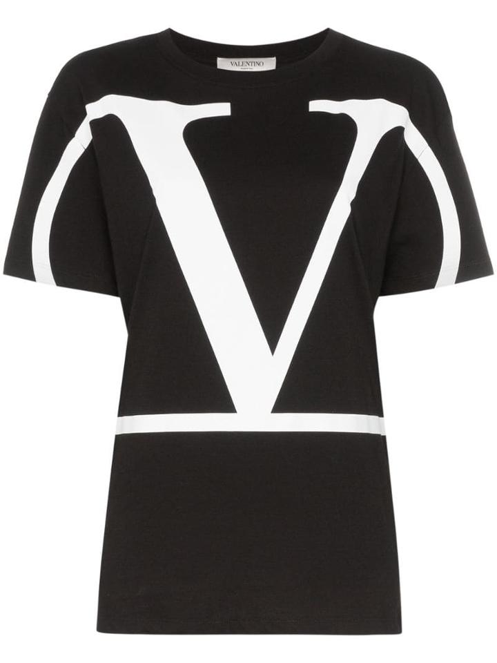 Valentino Vlogo Print T-shirt - Black