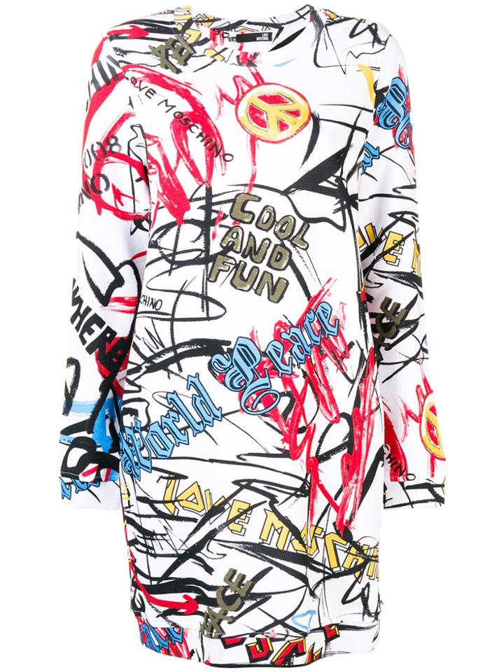 Love Moschino Printed Tee Dress - White