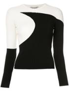 Valentino Two-tone Ribbed Top - White