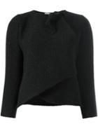 Armani Collezioni Knot Detail Jacket, Women's, Size: 42, Black, Acrylic/polyester/virgin Wool
