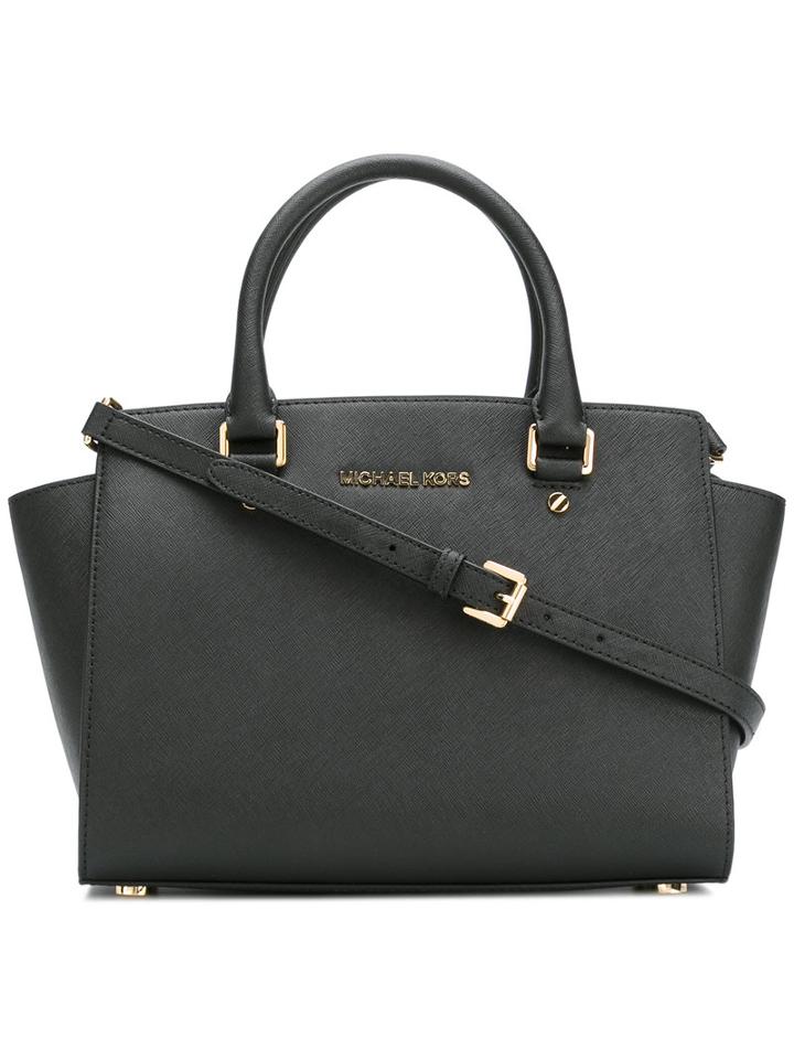 Michael Kors - Logo Plaque Tote Bag - Women - Leather - One Size, Women's, Black, Leather