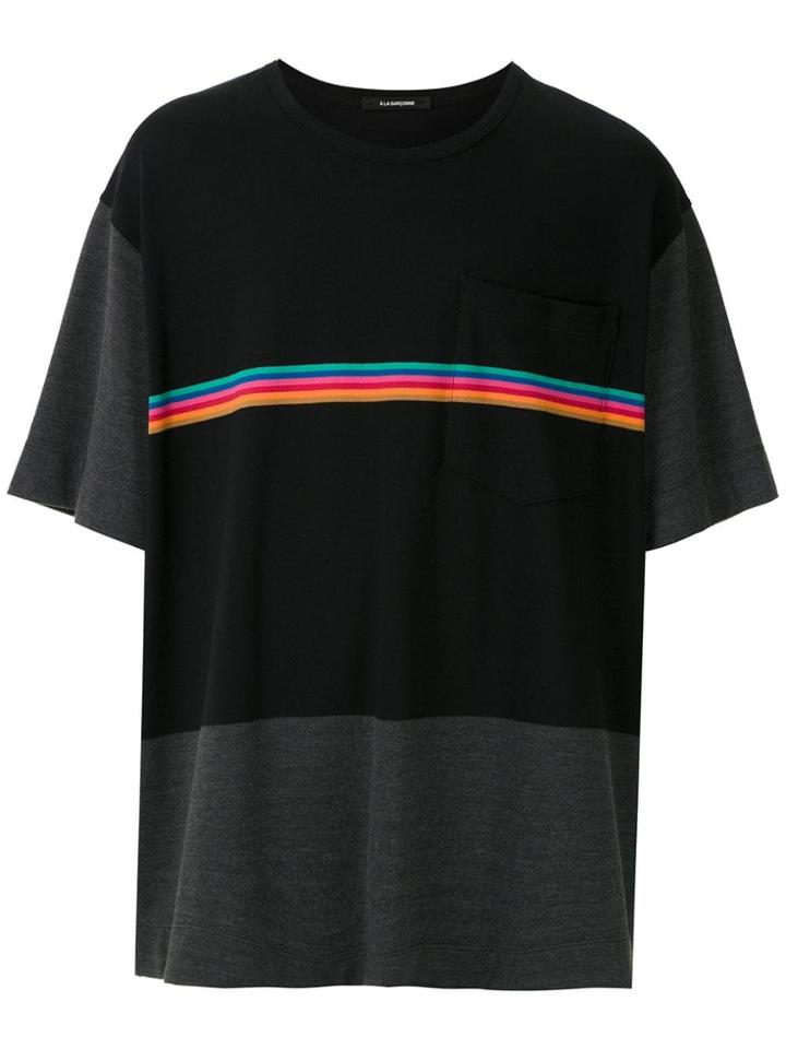 À La Garçonne Panelled Rainbow T-shirt - Black