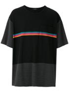 À La Garçonne Panelled Rainbow T-shirt - Black