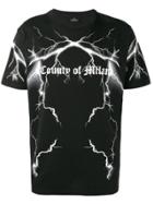 Marcelo Burlon County Of Milan Lightning Logo Print T Shirt - Black