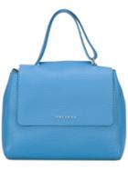 Orciani - Small Logo Plaque Tote - Women - Calf Leather - One Size, Women's, Blue, Calf Leather