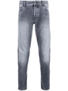 Marcelo Burlon County Of Milan Cropped Faded Jeans - Grey