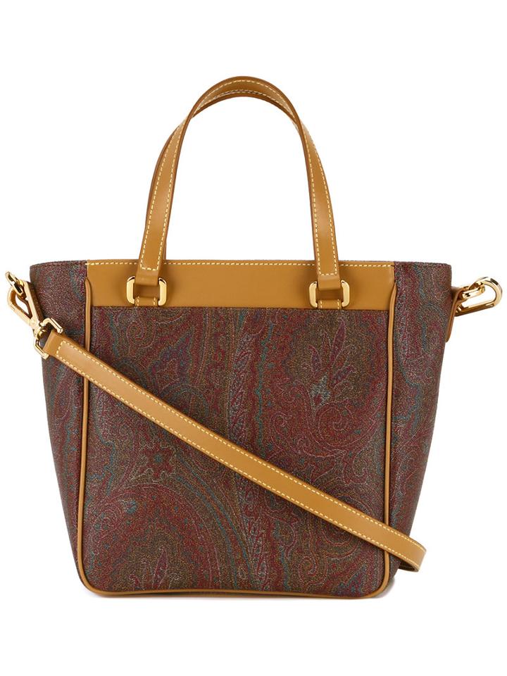 Etro Trapeze Bodied, Paisley Patterned Shoulder Bag, Women's, Calf Leather
