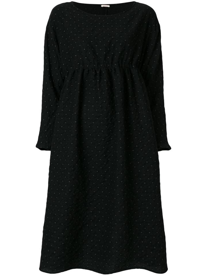 Apuntob Polka Dot Print Tie Back Dress - Black