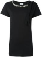 Twin-set Embellished Neck T-shirt, Women's, Size: Xxs, Black, Cotton/polyester