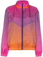 House Of Holland Stripe Print Stand Collar Track Jacket - Pink
