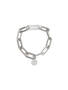 Burberry Glass Charm Palladium-plated Link Bracelet - Metallic