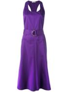 Nina Ricci - Belted Flared Dress - Women - Cotton - 40, Pink/purple, Cotton