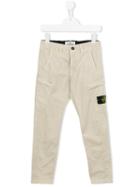 Stone Island Kids Patch Detail Cargo Trousers, Boy's, Size: 10 Yrs, Nude/neutrals