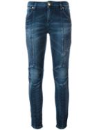 Pierre Balmain Ribbed Trim Skinny Jeans - Blue