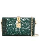 Dolce & Gabbana - 'dolce' Box Clutch - Women - Leather/plexiglass/metal - One Size, Green, Leather/plexiglass/metal
