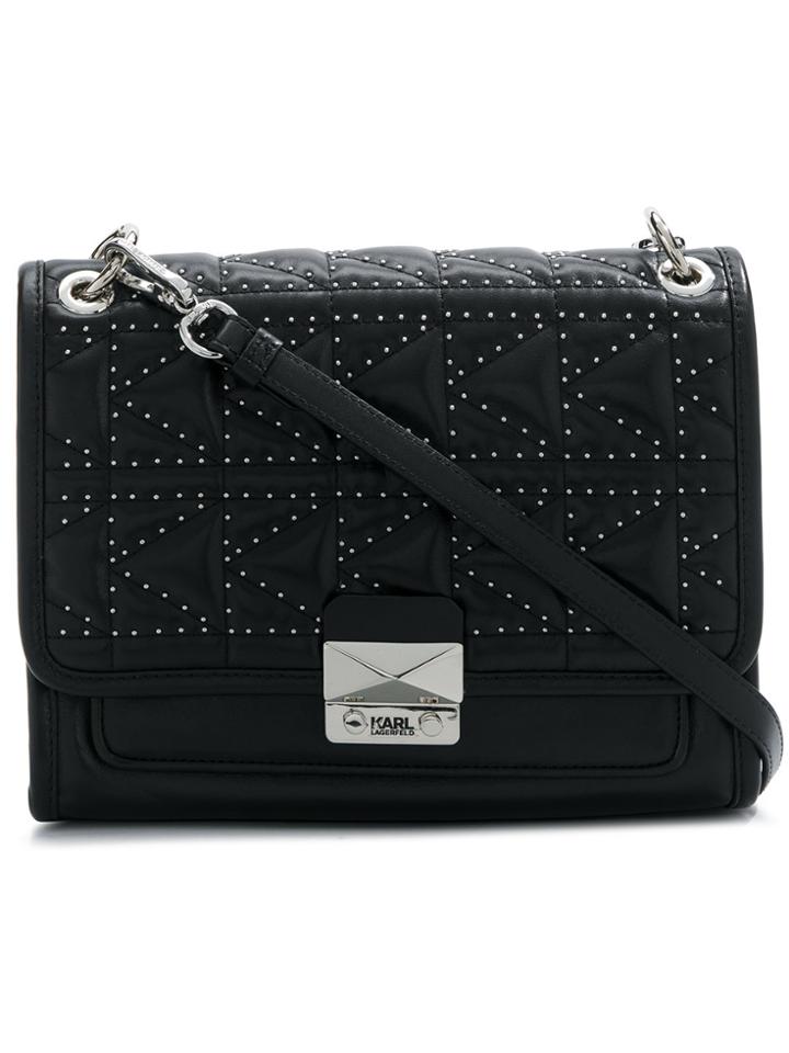 Karl Lagerfeld K/kuilted Studs Hand Bag - Black