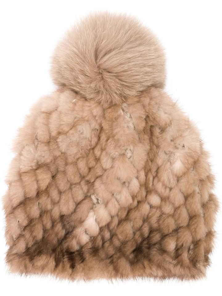 Max Mara Fur Beanie - Neutrals