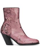 A.f.vandevorst Sequined Ankle Boots - Pink & Purple