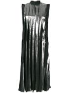 Marni Metallic Pleated Dress - Silver