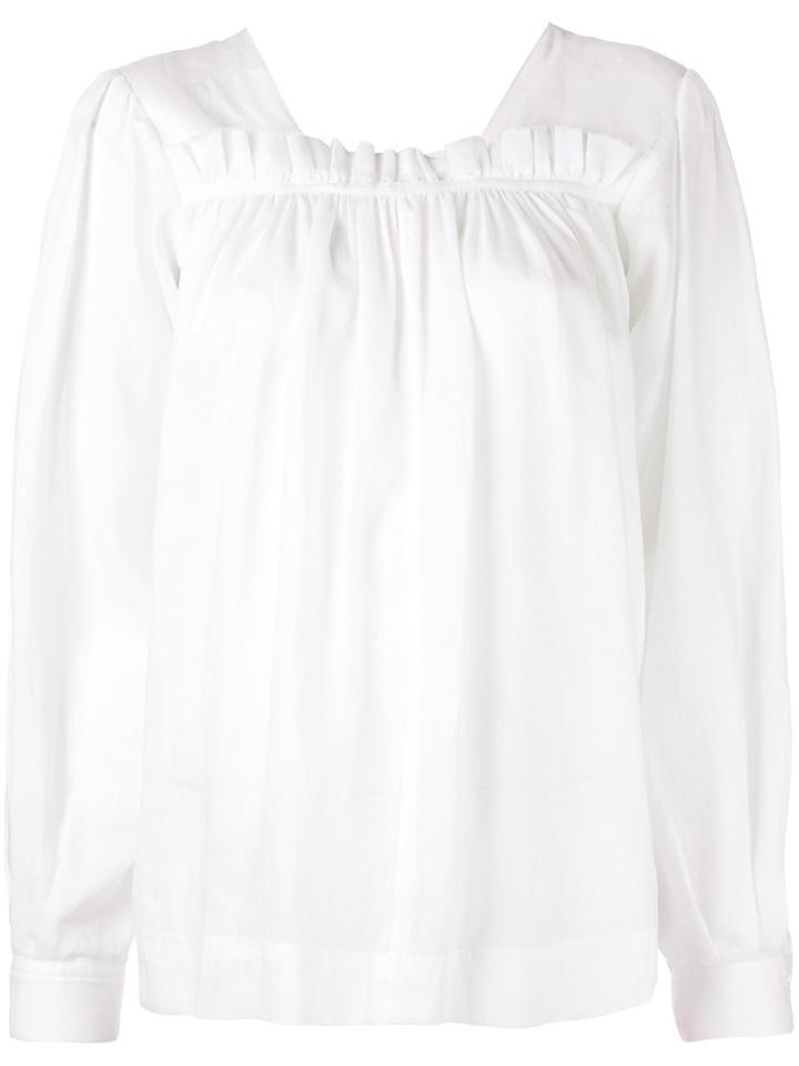 Joseph - Gathered Blouse - Women - Silk/ramie - 36, Women's, White, Silk/ramie
