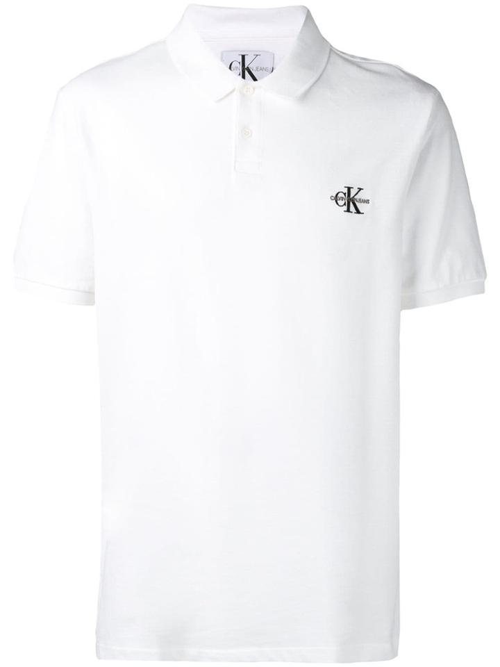 Calvin Klein Jeans Logo Polo Shirt - White