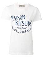 Maison Kitsuné Logo Print T-shirt, Women's, Size: Xs, White, Cotton