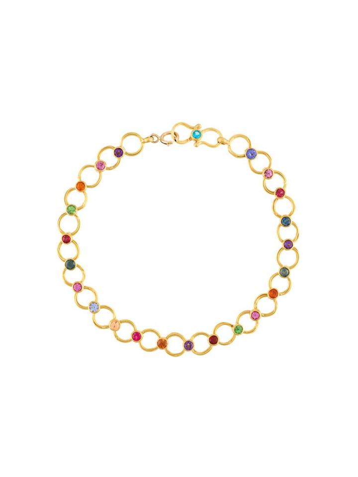 Marie Helene De Taillac Coloured Stones Chain Bracelet