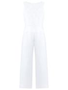 Tufi Duek Cropped Jumpsuit, Women's, Size: 38, White, Linen/flax/polyester