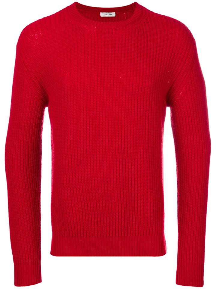 Valentino Rib Knit Sweater - Red