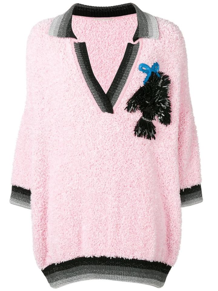 Marco De Vincenzo Striped Trim Jumper - Pink