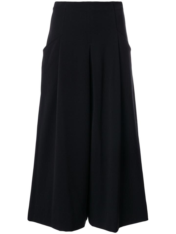 Stefano Mortari Wide Leg Cropped Pants - Black