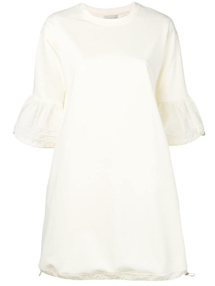 Moncler Puffed Sleeve Shirt Dress - White