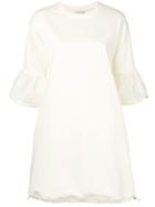 Moncler Puffed Sleeve Shirt Dress - White