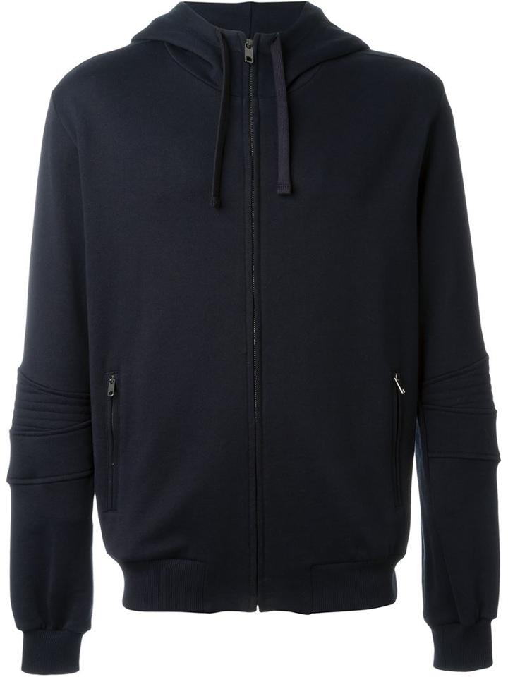 Dolce & Gabbana Classic Zip Hoodie, Men's, Size: 42, Blue, Cotton