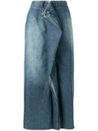 Mm6 Maison Margiela Gathered Front Denim Skirt - Blue