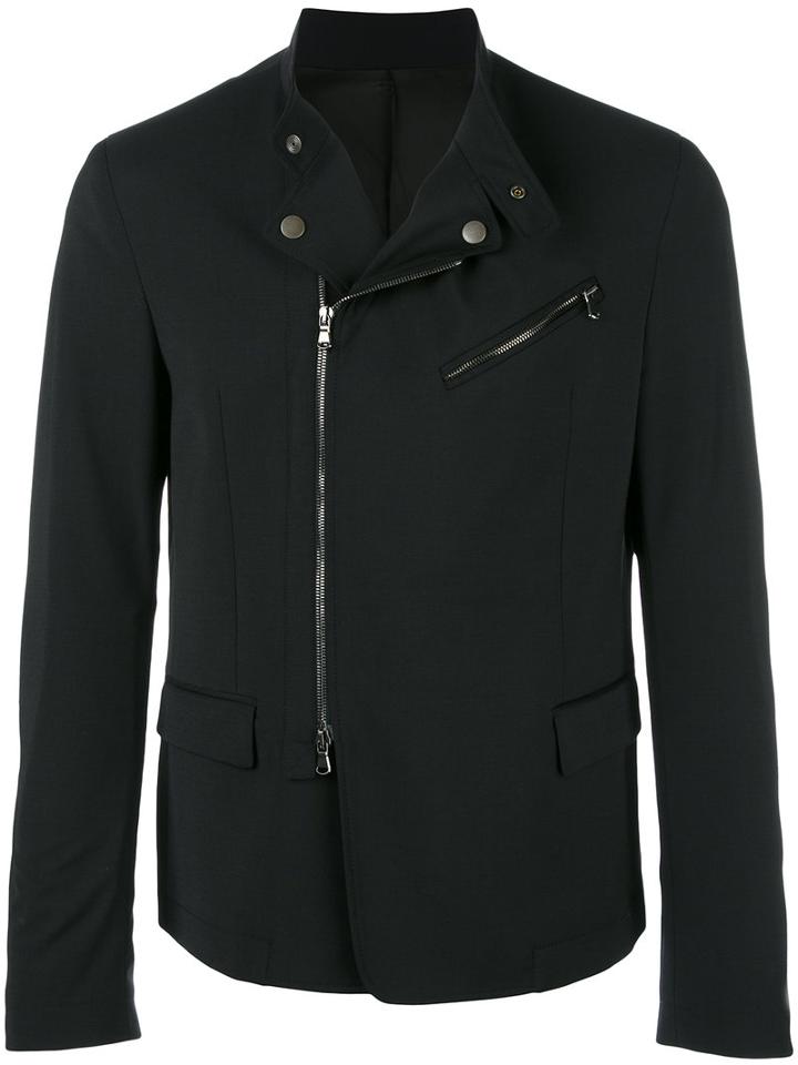 Diesel Black Gold Blazer Design Biker Jacket, Men's, Size: 48, Blue, Viscose/polyester/wool/spandex/elastane