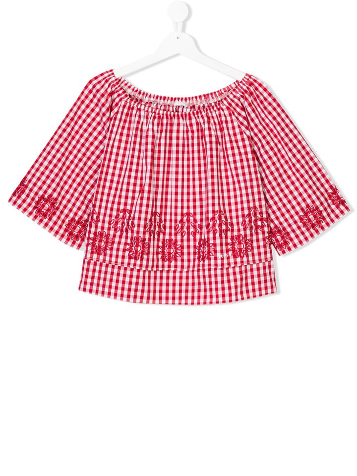 Liu Jo Kids Teen Embroidered Gingham Blouse