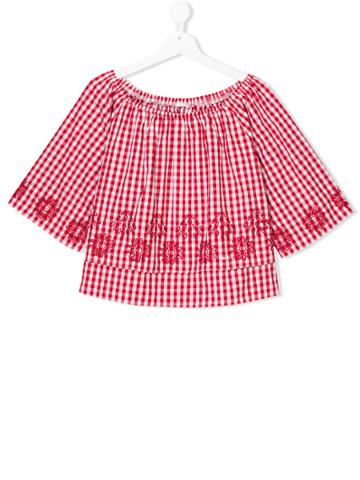 Liu Jo Kids Teen Embroidered Gingham Blouse