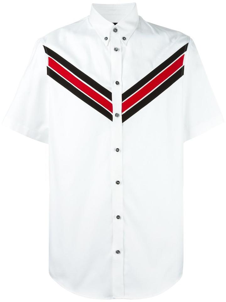 Dsquared2 V-striped Shirt, Men's, Size: 50, White, Cotton/polyester/polyurethane/pvc