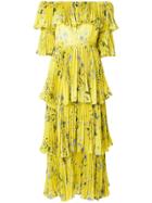 Self-portrait Layered Floral Maxi Dress - Yellow & Orange