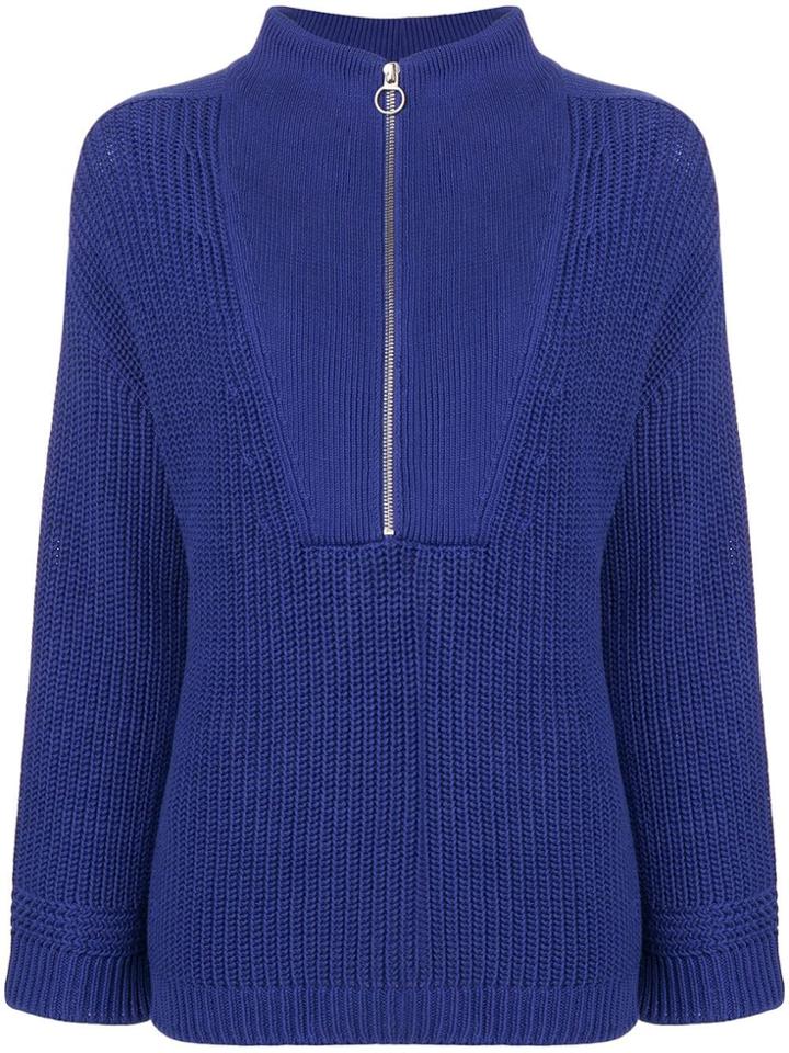 Closed Half Zip Jumper - Blue