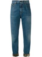 Saint Laurent Sequin Turn-up Jeans - Blue