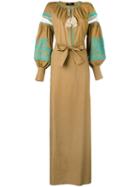 Wandering - Embroidered Dress - Women - Cotton - 40, Brown, Cotton