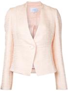 Carven - Textured Fitted Jacket - Women - Polyester - 40, Women's, Pink/purple, Polyester