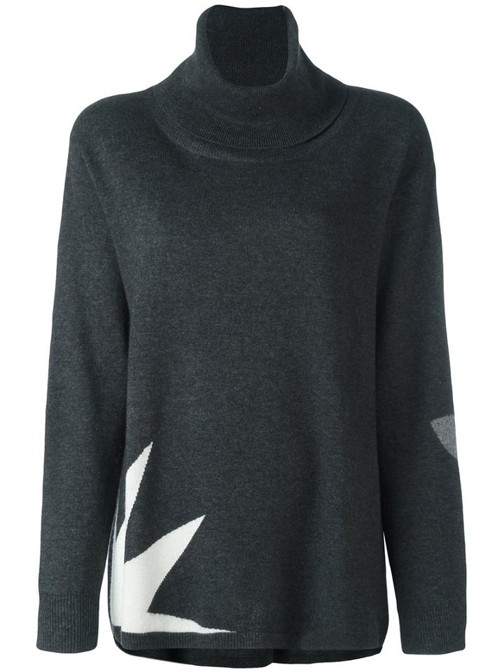 Tsumori Chisato Star Print Roll Neck Top, Women's, Size: 2, Grey, Cashmere/wool