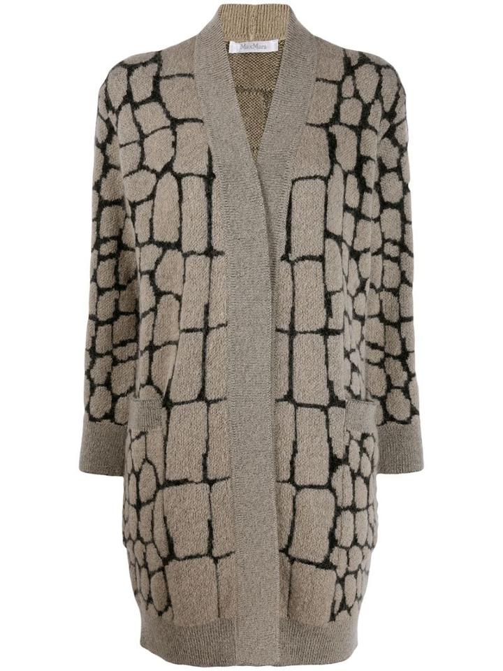 Max Mara Intarsia-knit Cardigan - Neutrals
