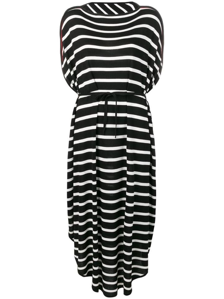 Mm6 Maison Margiela Striped Oversized Dress - Black